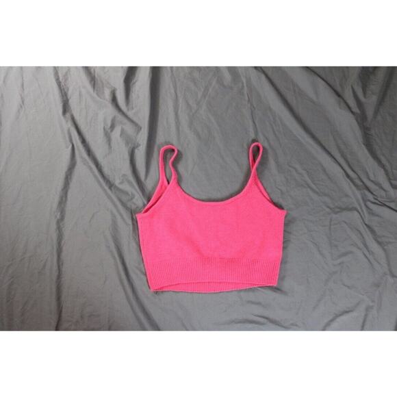 Reformation Womens Cashmere Spaghetti Strap Knit Crop Top Pink Size Large - Picture 5 of 5